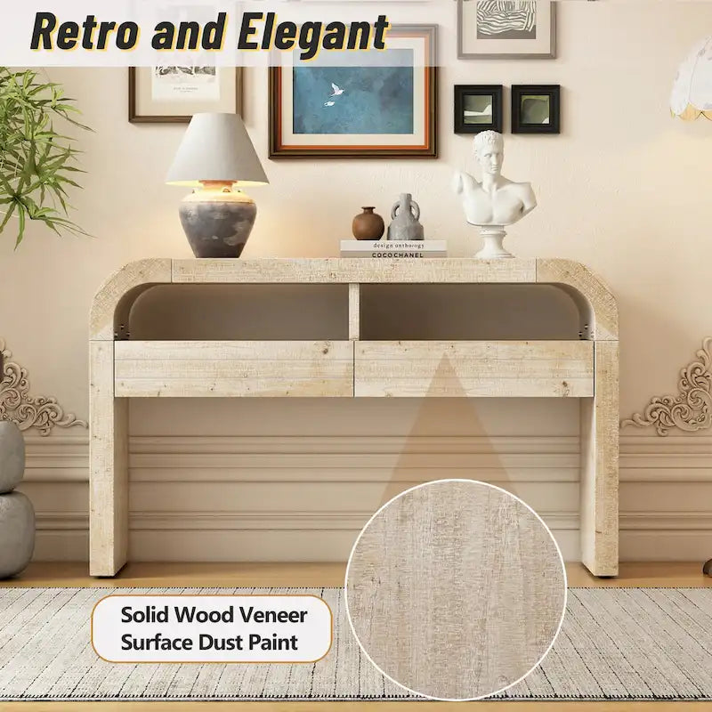 Console Table Entryway Table, Natural Wood Wash