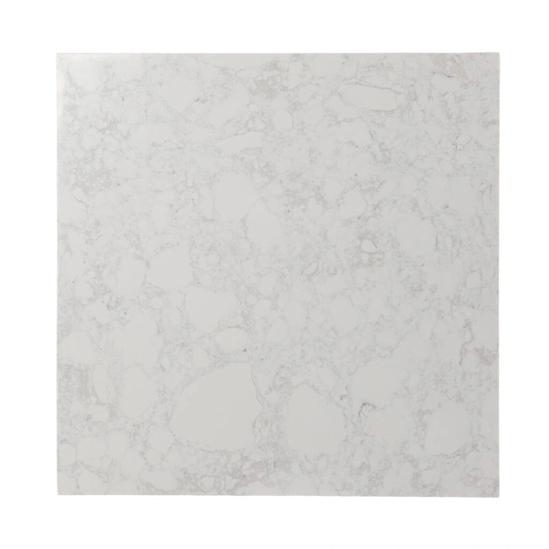 30 Contemporary Wooden Coffee Table with Faux Marble Top and Storage Shelves for Living Room - 18.25 H x 30 W x 30 D