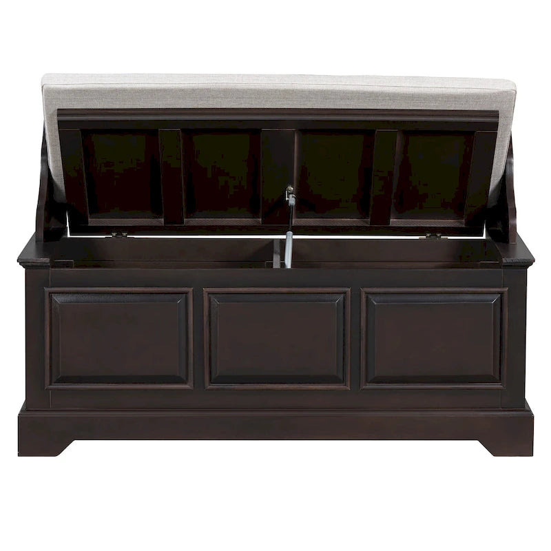 Retro Shoe Storage Bench with Safe Soft-Close Devices & Cushion