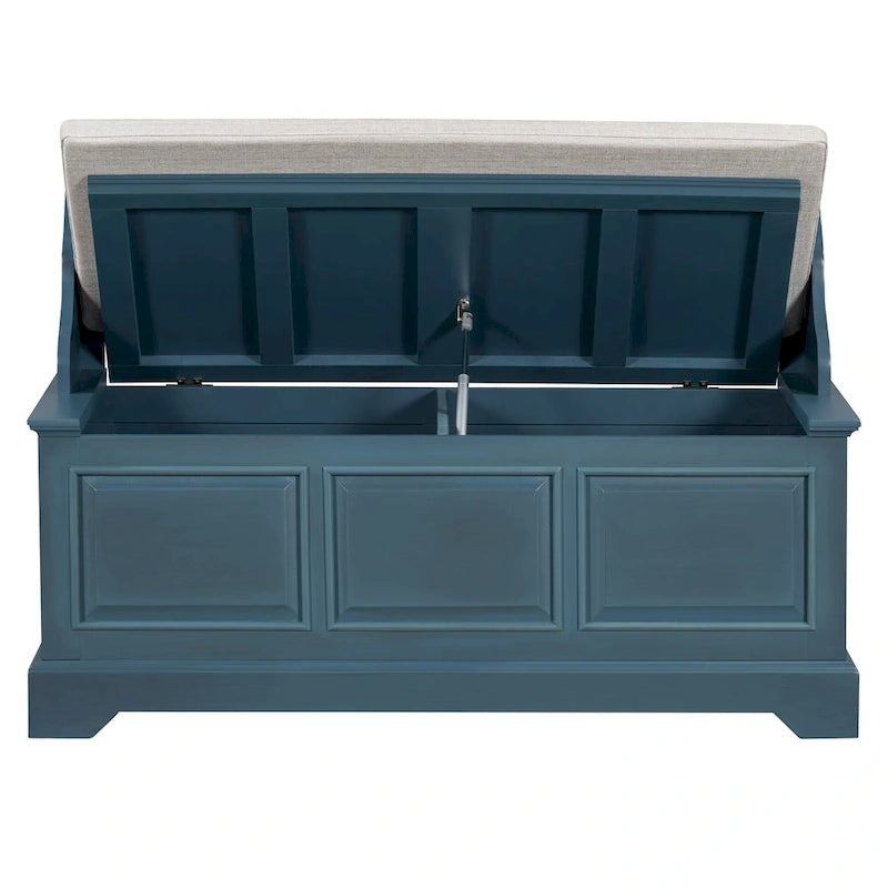 Retro Shoe Storage Bench with Safe Soft-Close Devices & Cushion