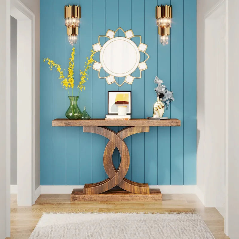 Console Tables for Entryway, Farmhouse 39 Wooden Sofa Table