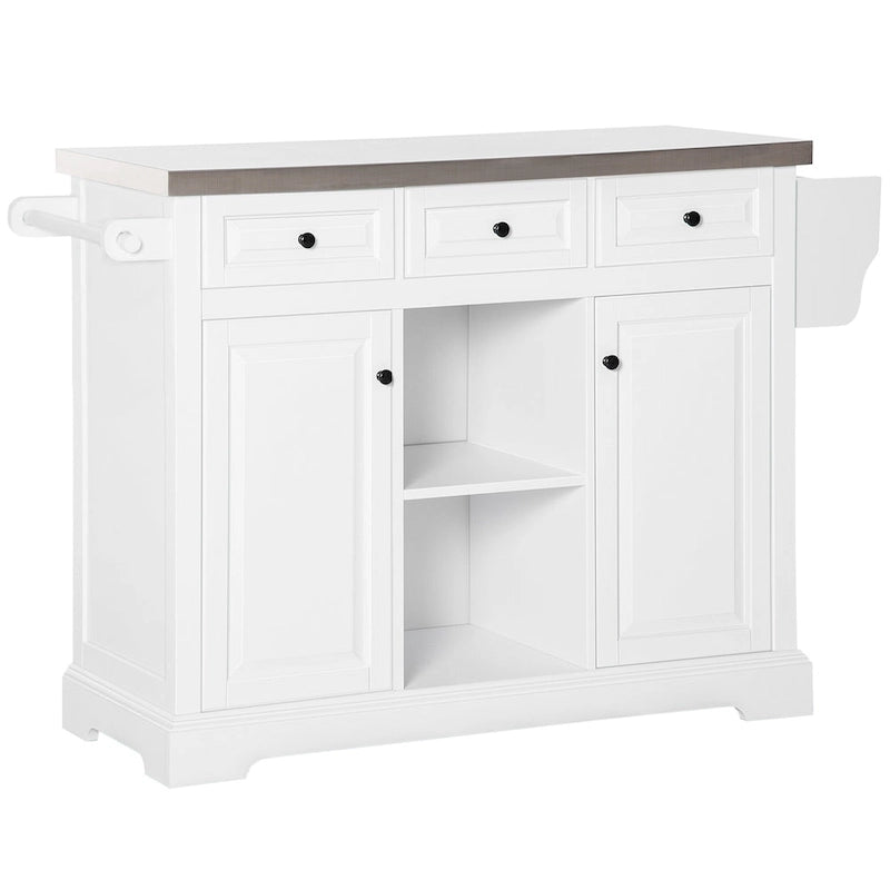 Rolling Kitchen Island With Storage(no include stool)