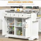 Rolling Kitchen Island With Storage(no include stool)
