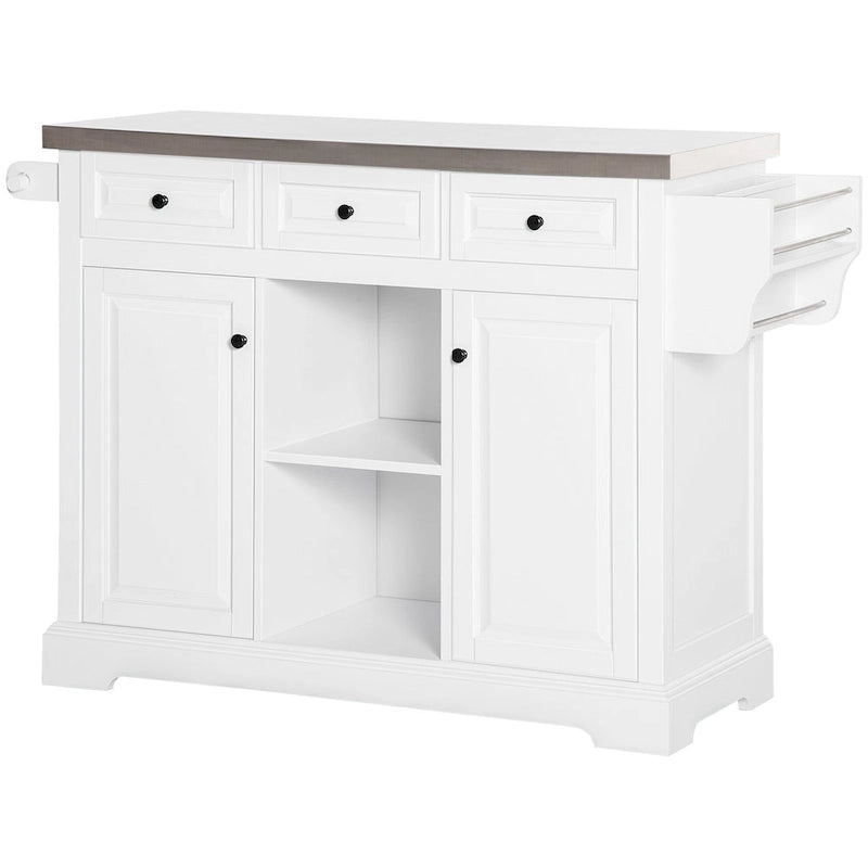 Rolling Kitchen Island With Storage(no include stool)