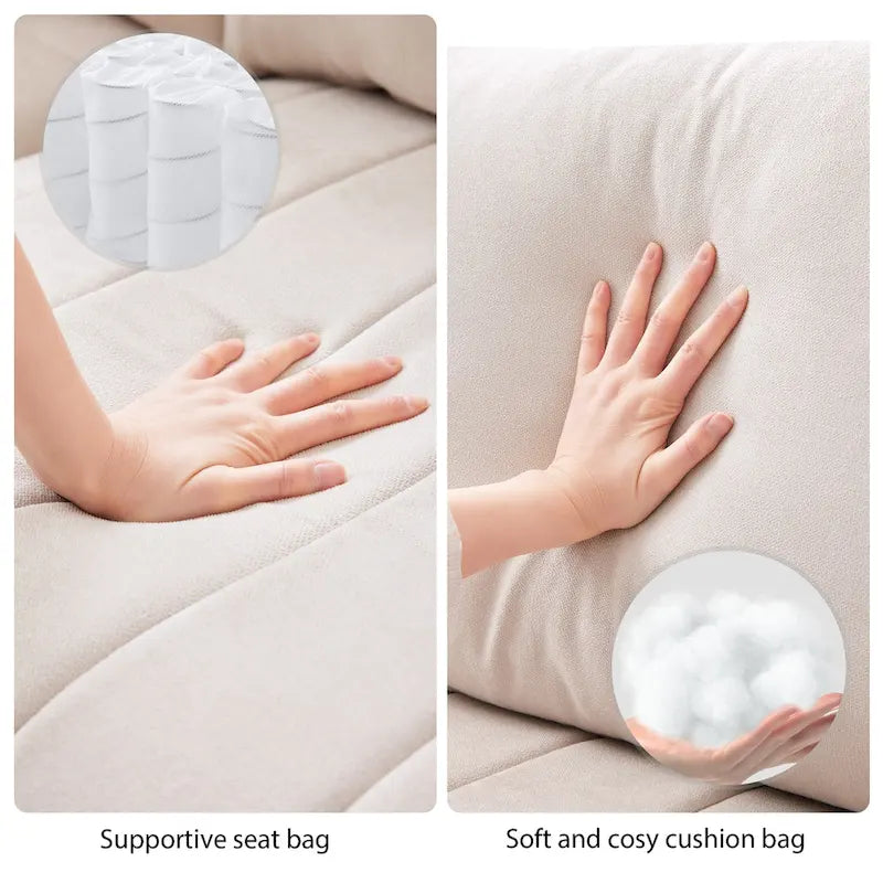 L-Shaped Modular Sectional Sofa, Upholstered Deep Seat Cloud Couch