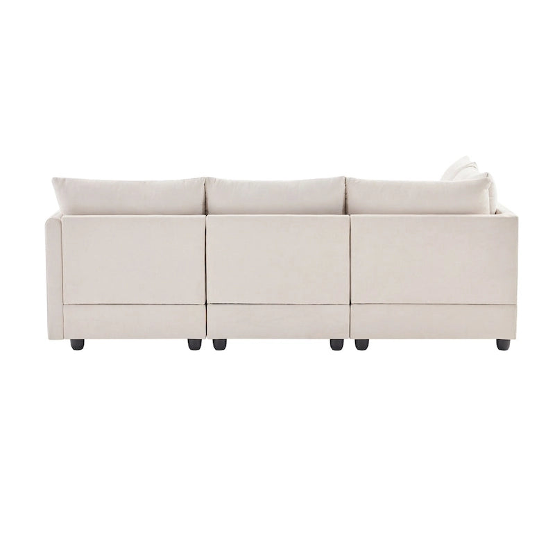 L-Shaped Modular Sectional Sofa, Upholstered Deep Seat Cloud Couch