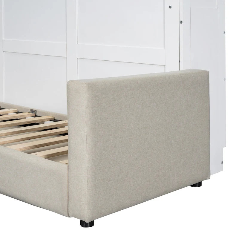 Queen Size Convertible Murphy Bed And Sofa - Space-Saving 2-in-1 Design with Integrated Storage, Dual-Piston Mechanism