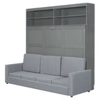 Queen Size Convertible Murphy Bed And Sofa - Space-Saving 2-in-1 Design with Integrated Storage, Dual-Piston Mechanism