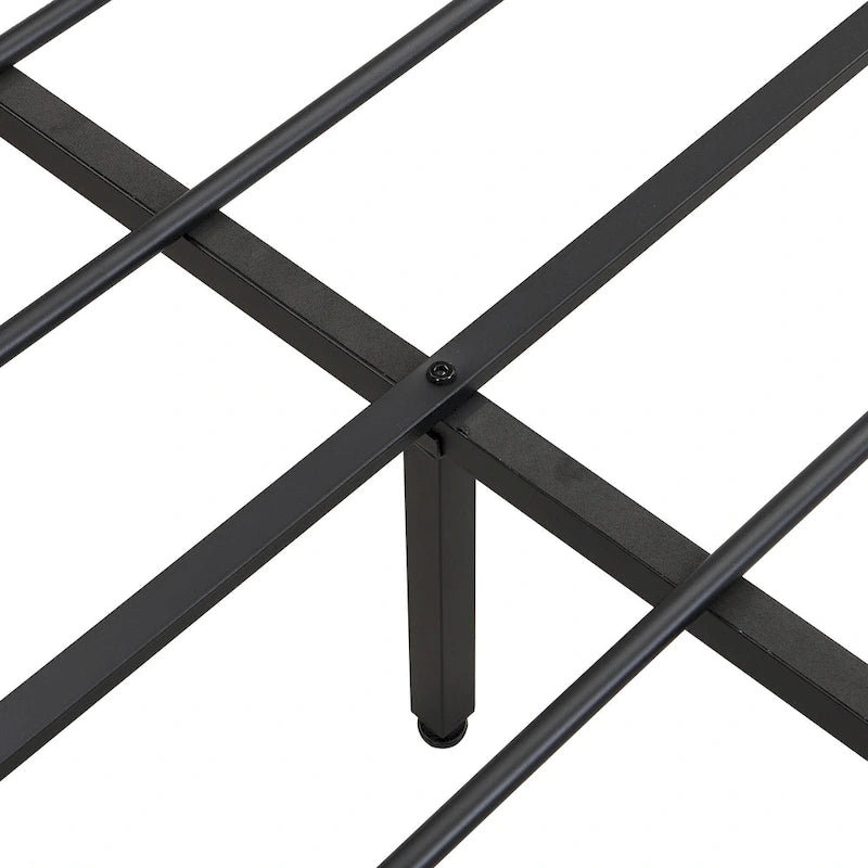 Full Size Metal Platform Bed with Upholstery Storage Function Headboard and Usb Liner