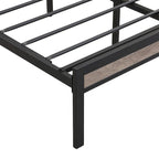 Full Size Metal Platform Bed with Upholstery Storage Function Headboard and Usb Liner
