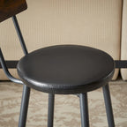 Rustic 4-Piece Dining Set with Rectangular Table & 3 PU Leather Bar Chairs