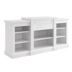 White 66 TV Stand with Large Cabinet & Adjustable Shelves for TVs Up to 65