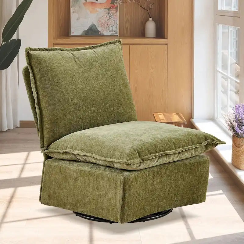 28.74 Chenille Upholstered 360 Swivel Rocking Chair