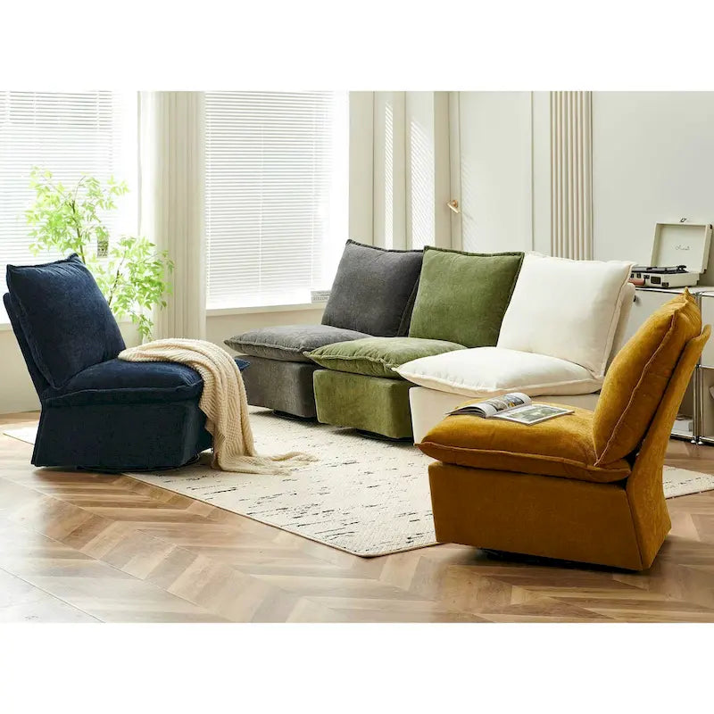 28.74 Chenille Upholstered 360 Swivel Rocking Chair