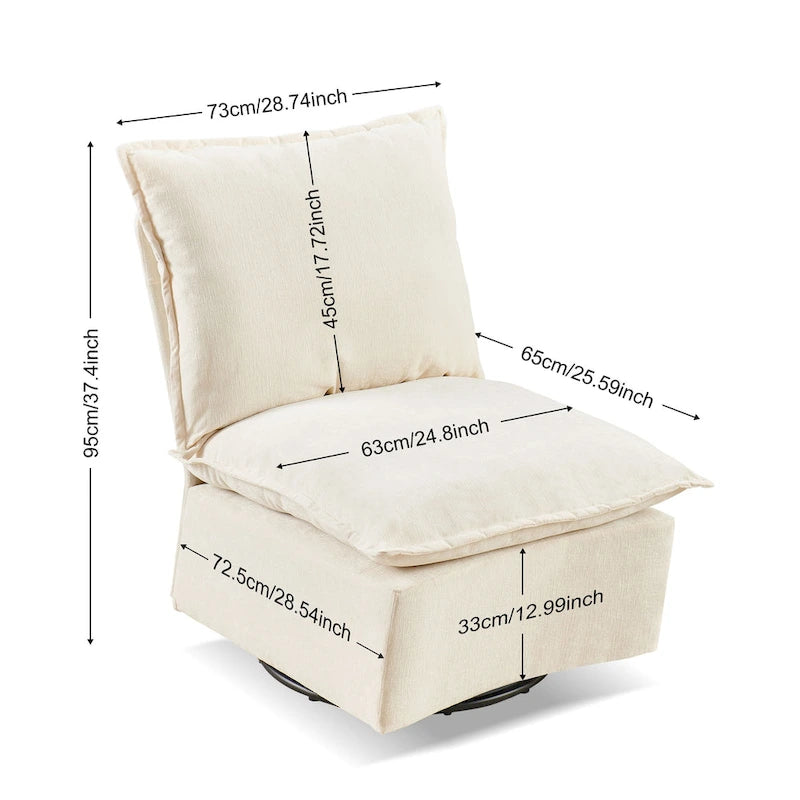 28.74 Chenille Upholstered 360 Swivel Rocking Chair