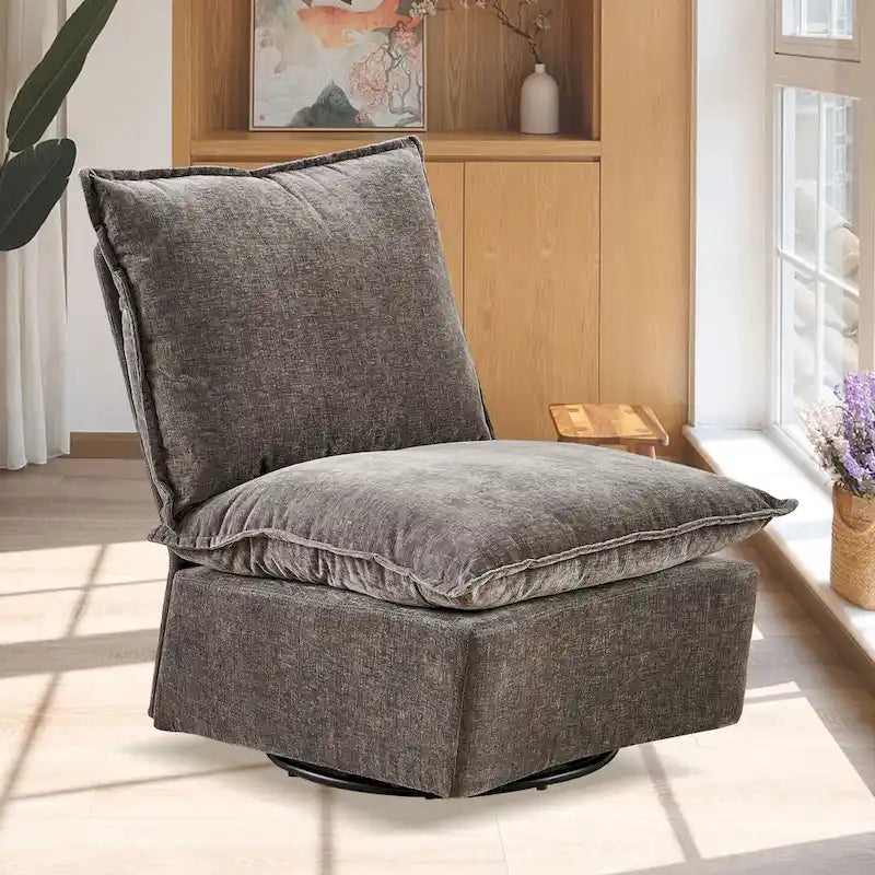 28.74 Chenille Upholstered 360 Swivel Rocking Chair