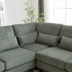 102.75 Corduroy L-Shaped Modular Sectional Sofa with Storage and Cup Holder