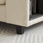 102.75 Corduroy L-Shaped Modular Sectional Sofa with Storage and Cup Holder