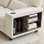 102.75 Corduroy L-Shaped Modular Sectional Sofa with Storage and Cup Holder