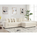 111 Corduroy L-Shaped Sectional Sofa with Oversized Right Chaise