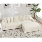 111 Corduroy L-Shaped Sectional Sofa with Oversized Right Chaise