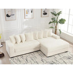 111 Corduroy L-Shaped Sectional Sofa with Oversized Right Chaise