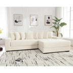 111 Corduroy L-Shaped Sectional Sofa with Oversized Right Chaise