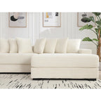 111 Corduroy L-Shaped Sectional Sofa with Oversized Right Chaise