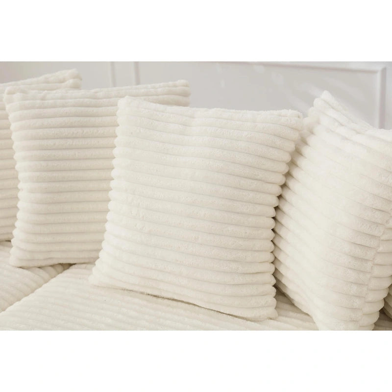 111 Corduroy L-Shaped Sectional Sofa with Oversized Right Chaise