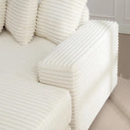 111 Corduroy L-Shaped Sectional Sofa with Oversized Right Chaise