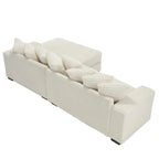 111 Corduroy L-Shaped Sectional Sofa with Oversized Right Chaise