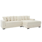 111 Corduroy L-Shaped Sectional Sofa with Oversized Right Chaise