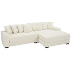 111 Corduroy L-Shaped Sectional Sofa with Oversized Right Chaise