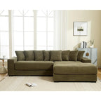 111 Corduroy L-Shaped Sectional Sofa with Oversized Right Chaise