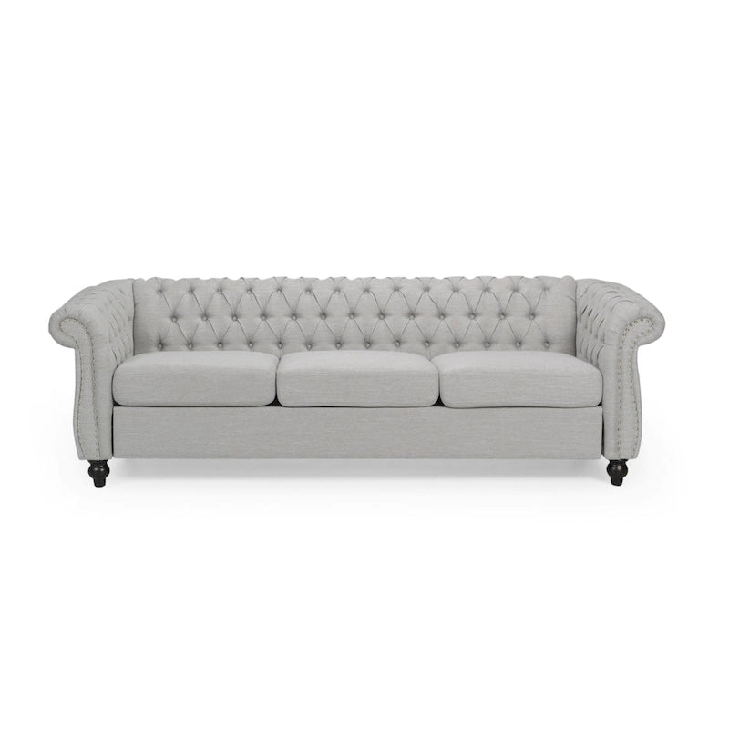 Chesterfield Button Tufted 3-seater Sofa with Nailheads