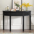 51.1 Modern Curved Console Table with Vertical Stripe Drawer Fronts for Entryway, Hallway, Living Room