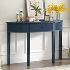 51.1 Modern Curved Console Table with Vertical Stripe Drawer Fronts for Entryway, Hallway, Living Room