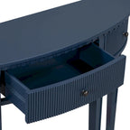 51.1 Modern Curved Console Table with Vertical Stripe Drawer Fronts for Entryway, Hallway, Living Room