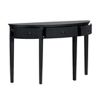51.1 Modern Curved Console Table with Vertical Stripe Drawer Fronts for Entryway, Hallway, Living Room