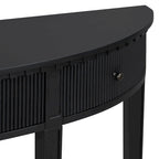 51.1 Modern Curved Console Table with Vertical Stripe Drawer Fronts for Entryway, Hallway, Living Room