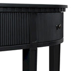 51.1 Modern Curved Console Table with Vertical Stripe Drawer Fronts for Entryway, Hallway, Living Room