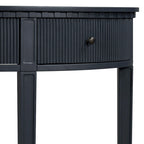 51.1 Modern Curved Console Table with Vertical Stripe Drawer Fronts for Entryway, Hallway, Living Room