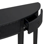 51.1 Modern Curved Console Table with Vertical Stripe Drawer Fronts for Entryway, Hallway, Living Room