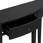 51.1 Modern Curved Console Table with Vertical Stripe Drawer Fronts for Entryway, Hallway, Living Room