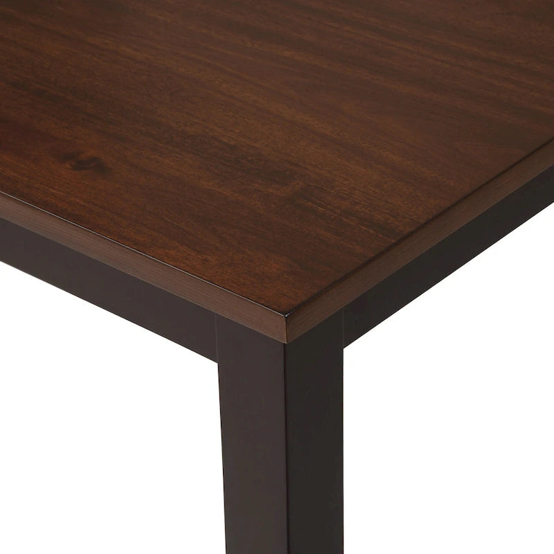 Black 5-Piece Wooden Dining Table Set with Rectangular Table & 4 Chairs