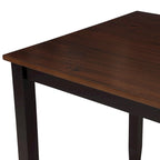 Black 5-Piece Wooden Dining Table Set with Rectangular Table & 4 Chairs