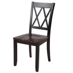 Black 5-Piece Wooden Dining Table Set with Rectangular Table & 4 Chairs