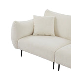 64 Classic Fabric 2-Seater Sofa with Wood Frame & 2 Pillows
