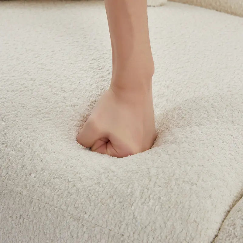 64 Classic Fabric 2-Seater Sofa with Wood Frame & 2 Pillows