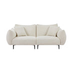64 Classic Fabric 2-Seater Sofa with Wood Frame & 2 Pillows